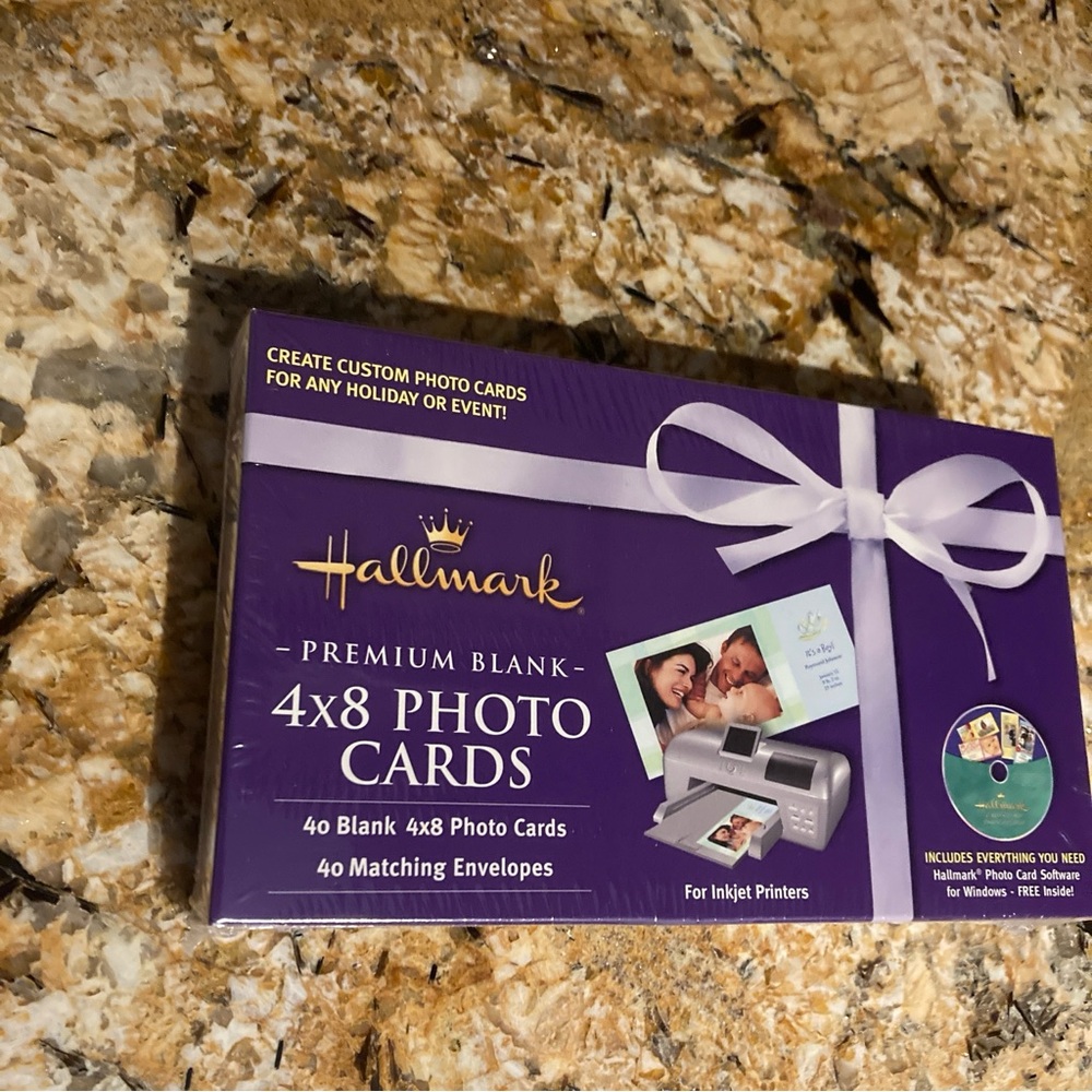 Hallmark Premium Blank Photo Cards - Purple and White